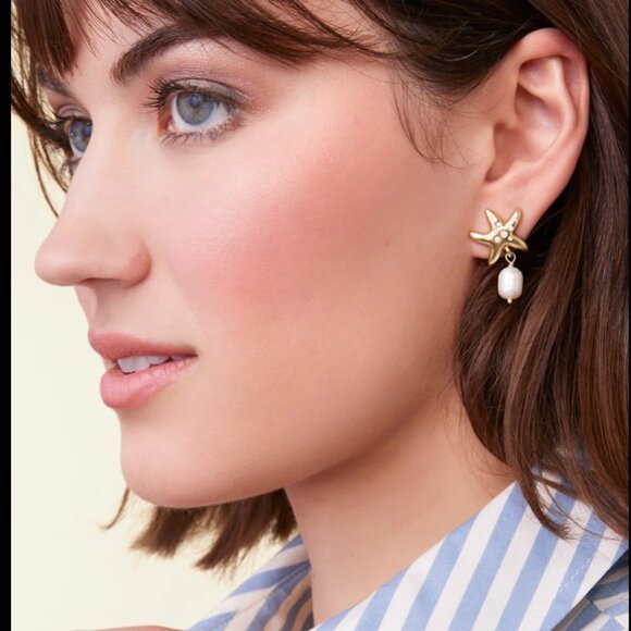 Spartina 449 - Starfish Pearl Earrings White Opal - Picture 3 of 3